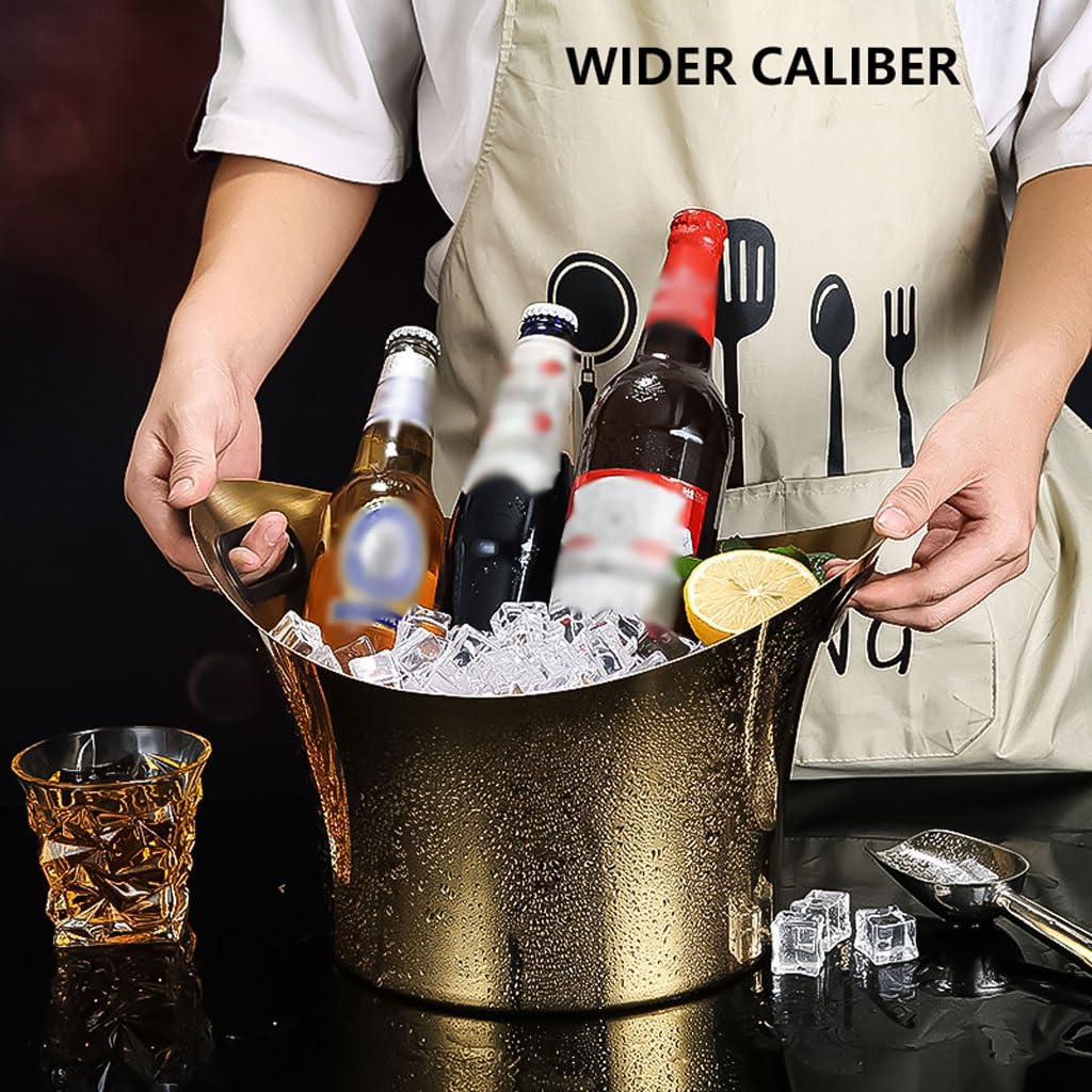 Secchio per birra grande, ispessito, mantiene il ghiaccio freddo e secco, per feste, vino, birra, club, bar, matrimoni, contenitore per il ghiaccio, (nero)