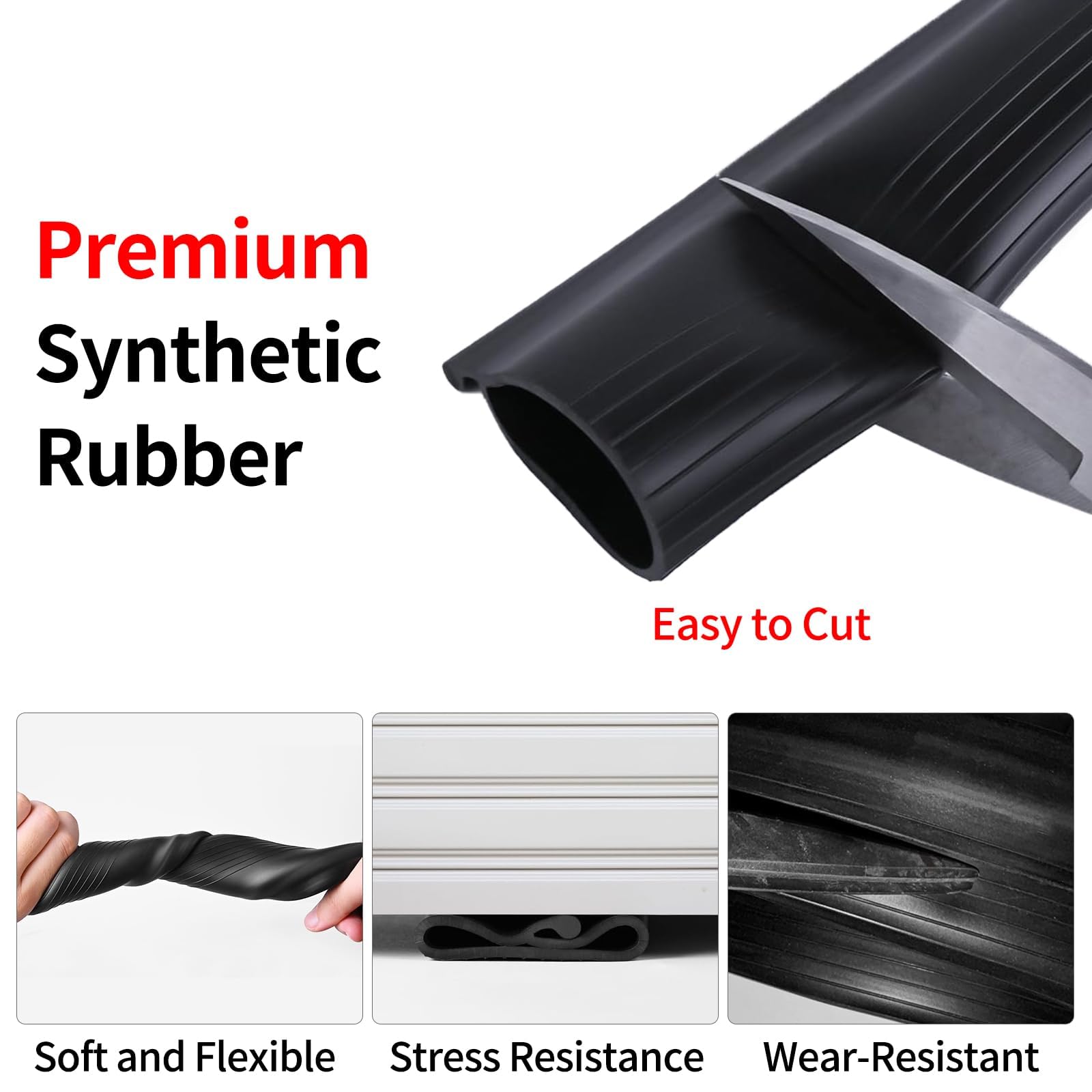 3m longueur, 0.5cm P Bulb Garage Door Seals Bottom EPDM Rubber Bottom Weather Garage Door Stripping Seal Replacement, Sceau pour porte de garage à canal unique, Noir