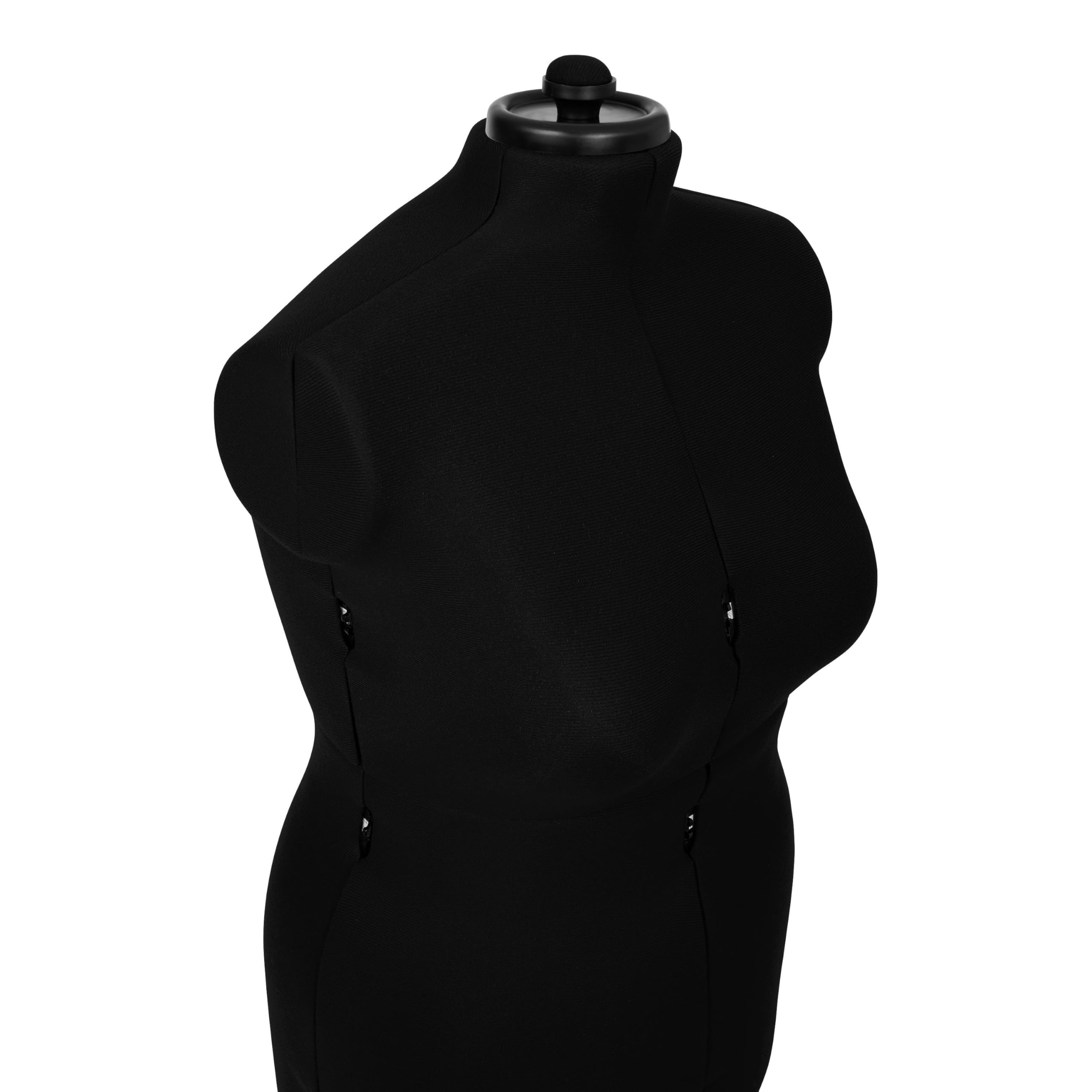 Schneiderpuppe Supa Fit L mit Rollen Schwarz – Verstellbare Schneiderbüste Größe 46–52 mit 12 Einstellrädern & Metallstativ