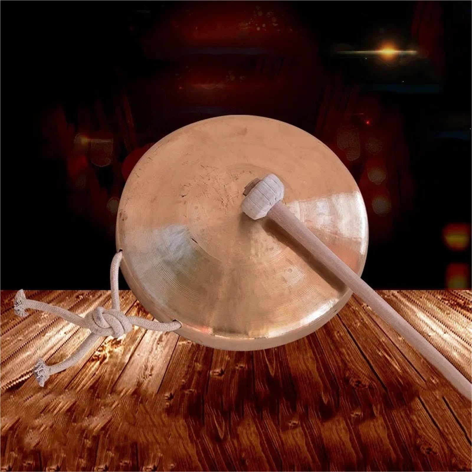 Gongs y platillos portátiles, Gong de mano latón amarillo, tigre chino tono alto, medio y bajo, varios tamaños, 31-50cm(40cm Chinese gong)