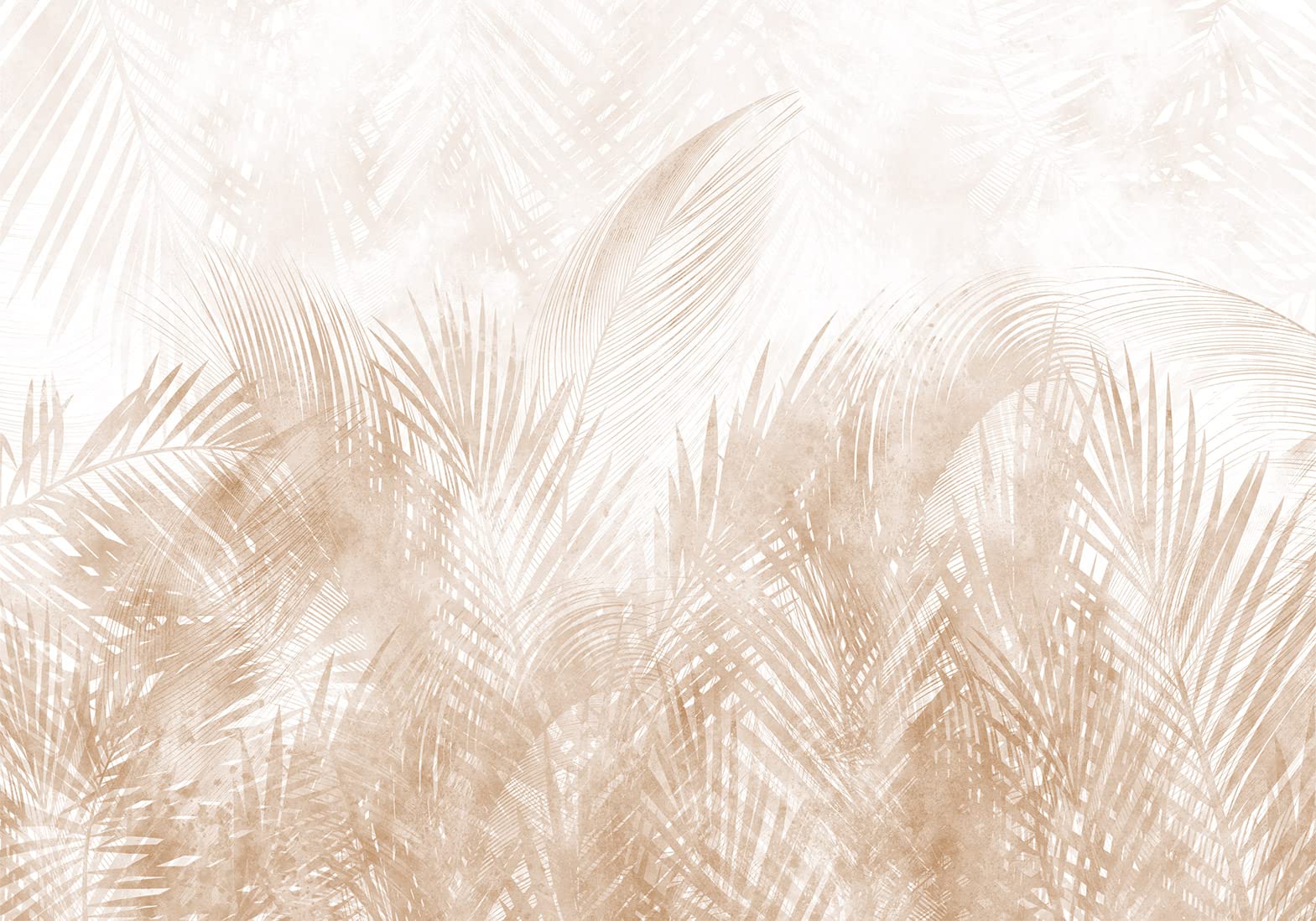 murando Carta da parati Foglie 400x280 cm Fotomurali in TNT Murale alla moda Decorazione da Muro XXL Poster Gigante Design Carta per pareti Natura Foglie di Palma Botanico beige b-A-10300-a-b