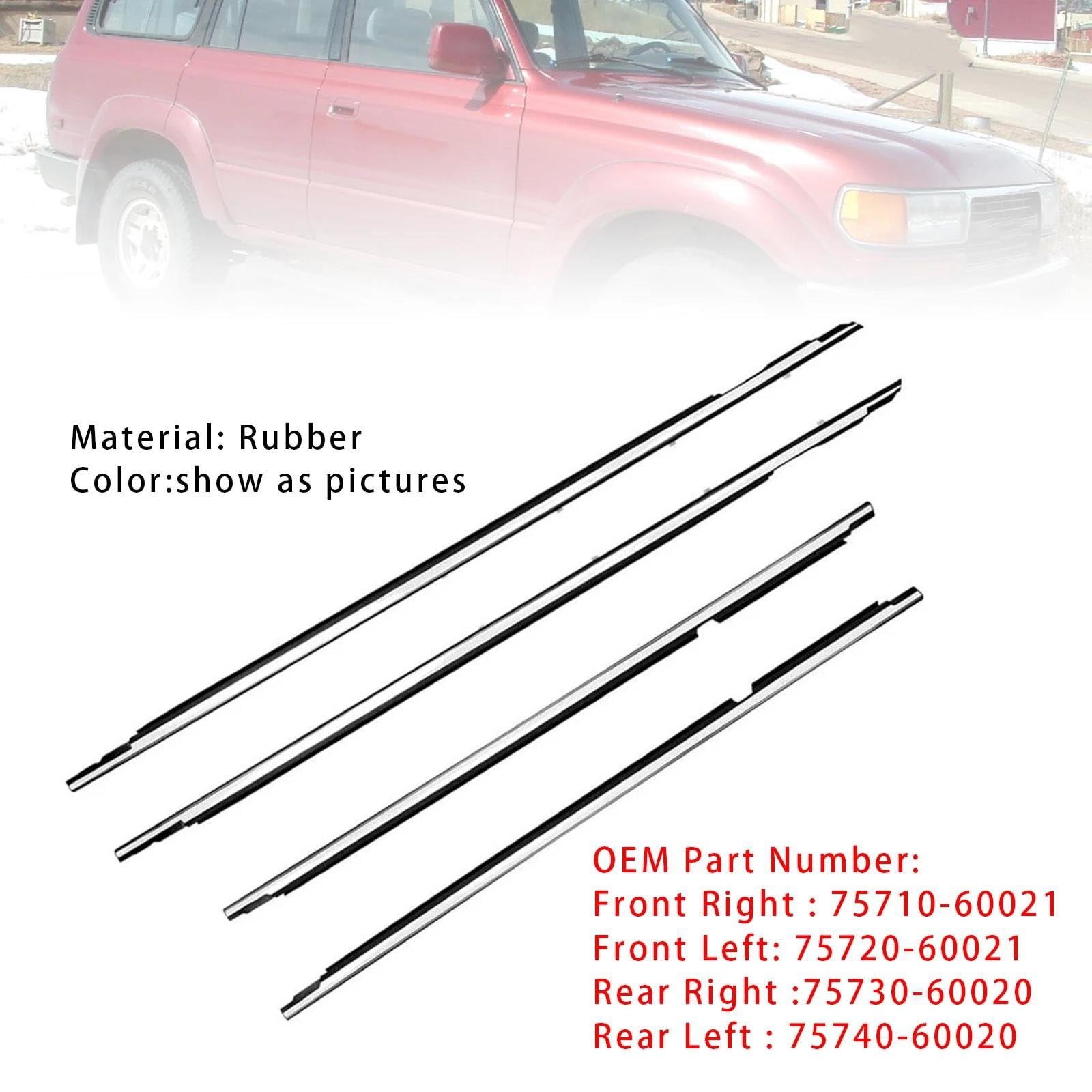 4 Guarnizioni Per Portiere Auto Per Toyota Per Land Cruiser Per LX450 FJ80/ FZJ80/ HDJ80