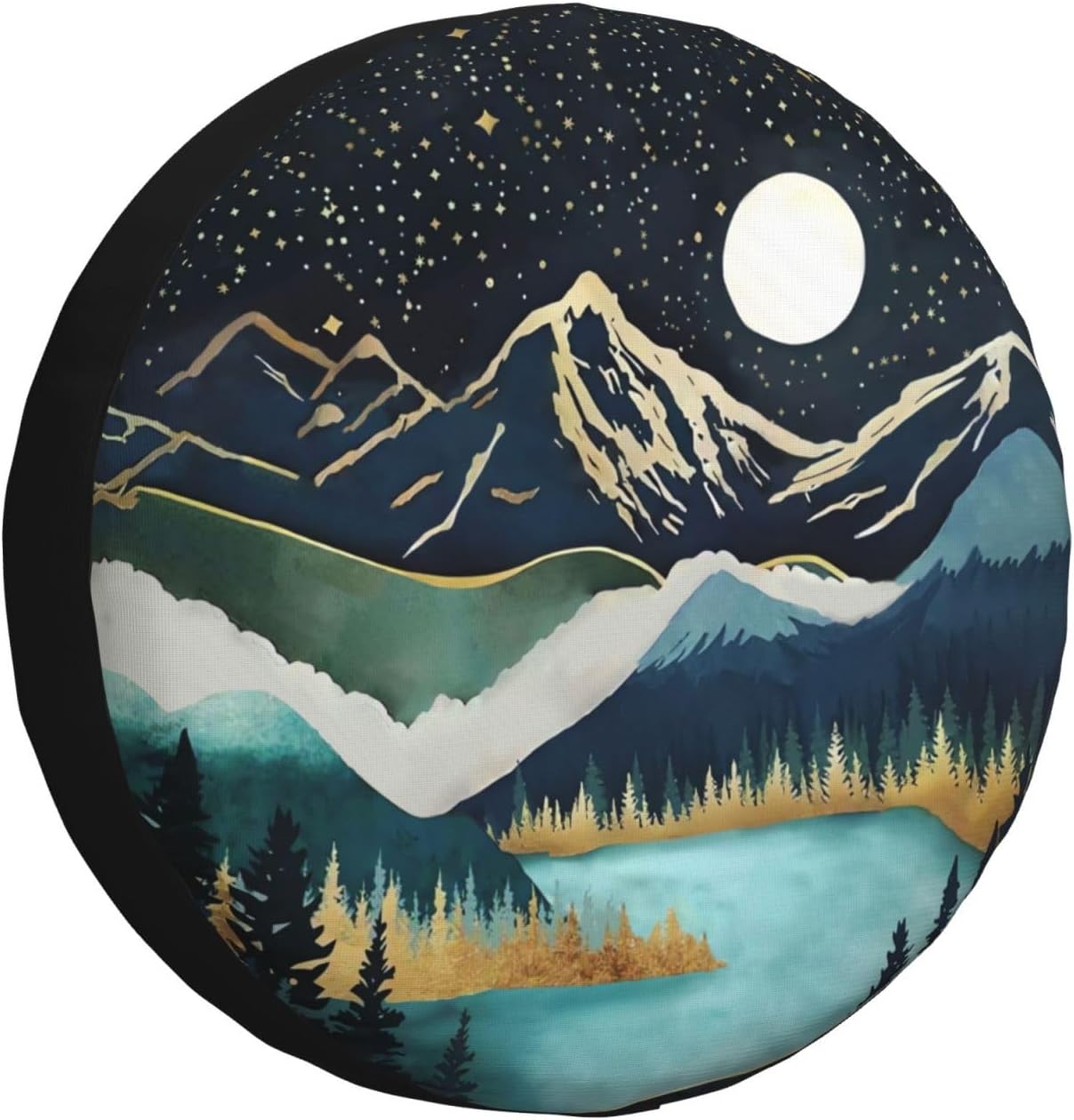 Mountains Nature Scenery Spare Tire Cover Lake Landscape Wheel Protectors Weatherproof Universal Wheel Covers Fit for Trailer Rv SUV Truck Camper Travel Trailers 17 Inch