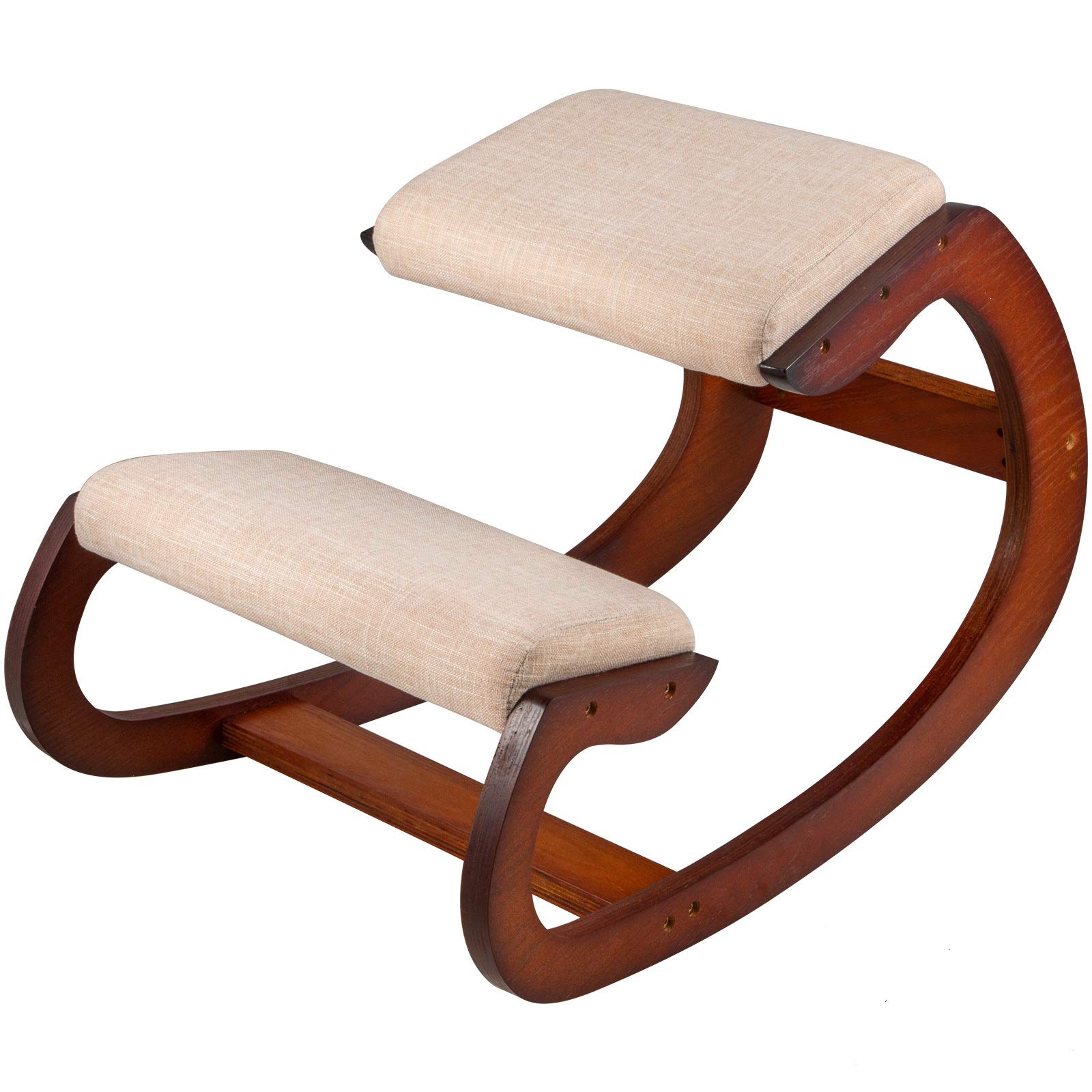 Tabouret Ergonomique Tabouret Réglable Ergonomique Coussins Confortables Bureau Maison Façonnant et Soulageant Stress Fauteuil Ergonomique à Genoux Tabouret (Noix de pécan)