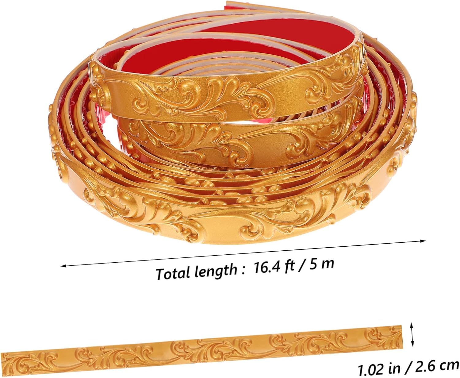 Angoily 1roll Flexible Self-Adhesive Trim for Wall Molding and Mirror Frames PVC Decorative Border Easy to Install Versatile Home Decor for Ceilings and Walls