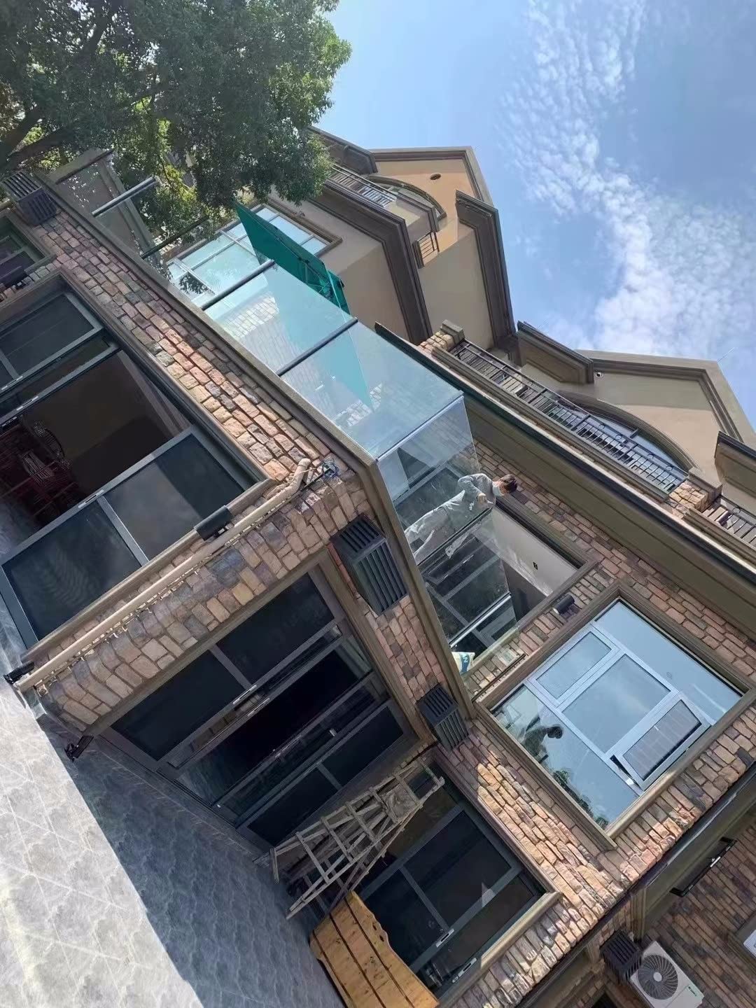 Generisch Moderne Schwarze Glasgeländerpfosten – Poolzaunsystem aus Edelstahl 304 mit Zapfenverbindung, 145 cm Mittelpfosten für Terrassen und Patios – Stilvolle, langleb