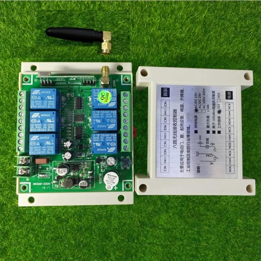 Larga distancia universal 20 ~ 200 m CC 12 v 24 v 36 v 48 v 10 a 6 ch 30 a Relé RF inalámbrico mando a distancia 433/315 MHz industrial/agrícola 1,5 m antena (2RF)