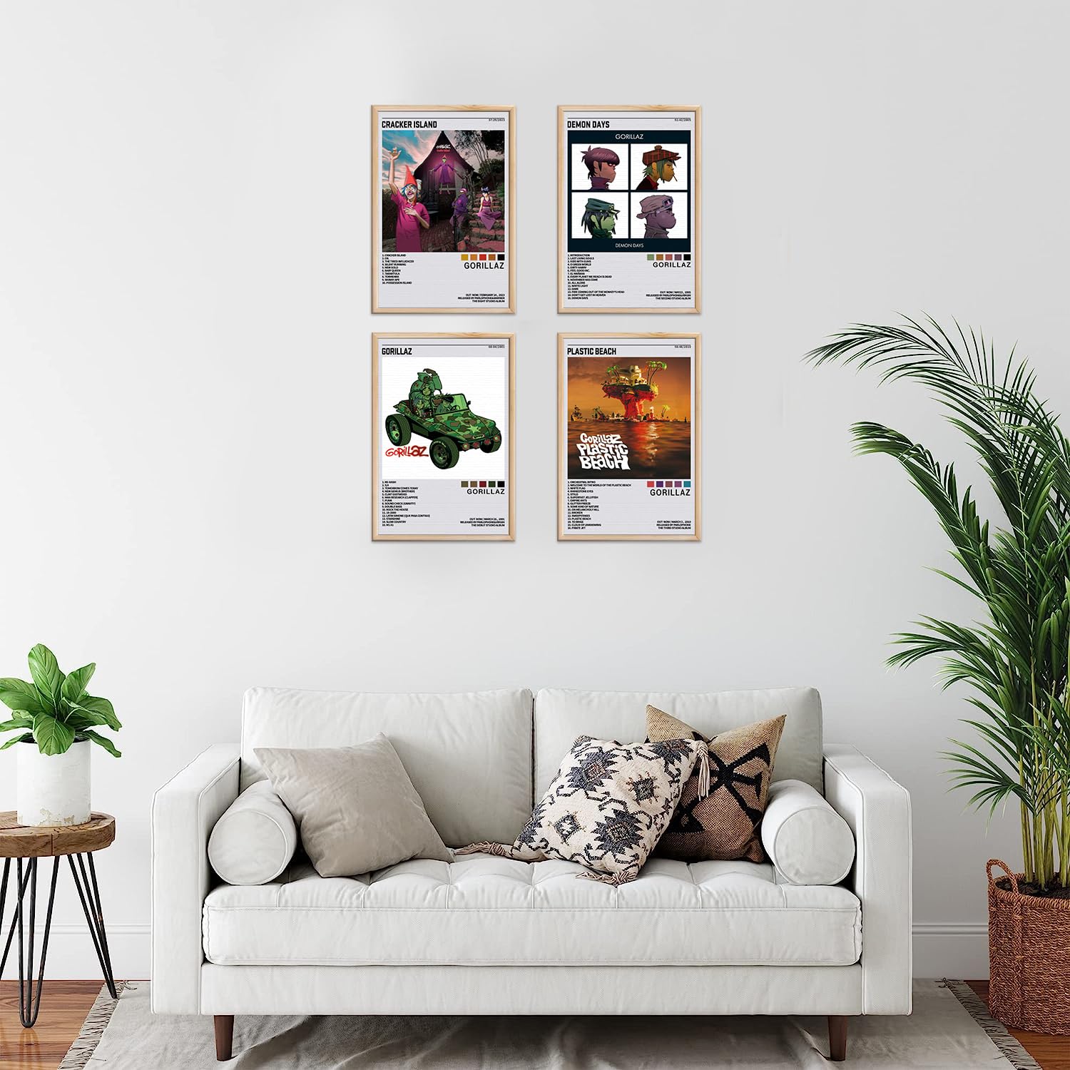 omle Gorillaz Music Album Cover HD Prints Canvas Wall Art Set of 4 for Living Room Bedroom Music Classroom Posters Girls Wall Decor Art 8x12 inch Unframed — view 5