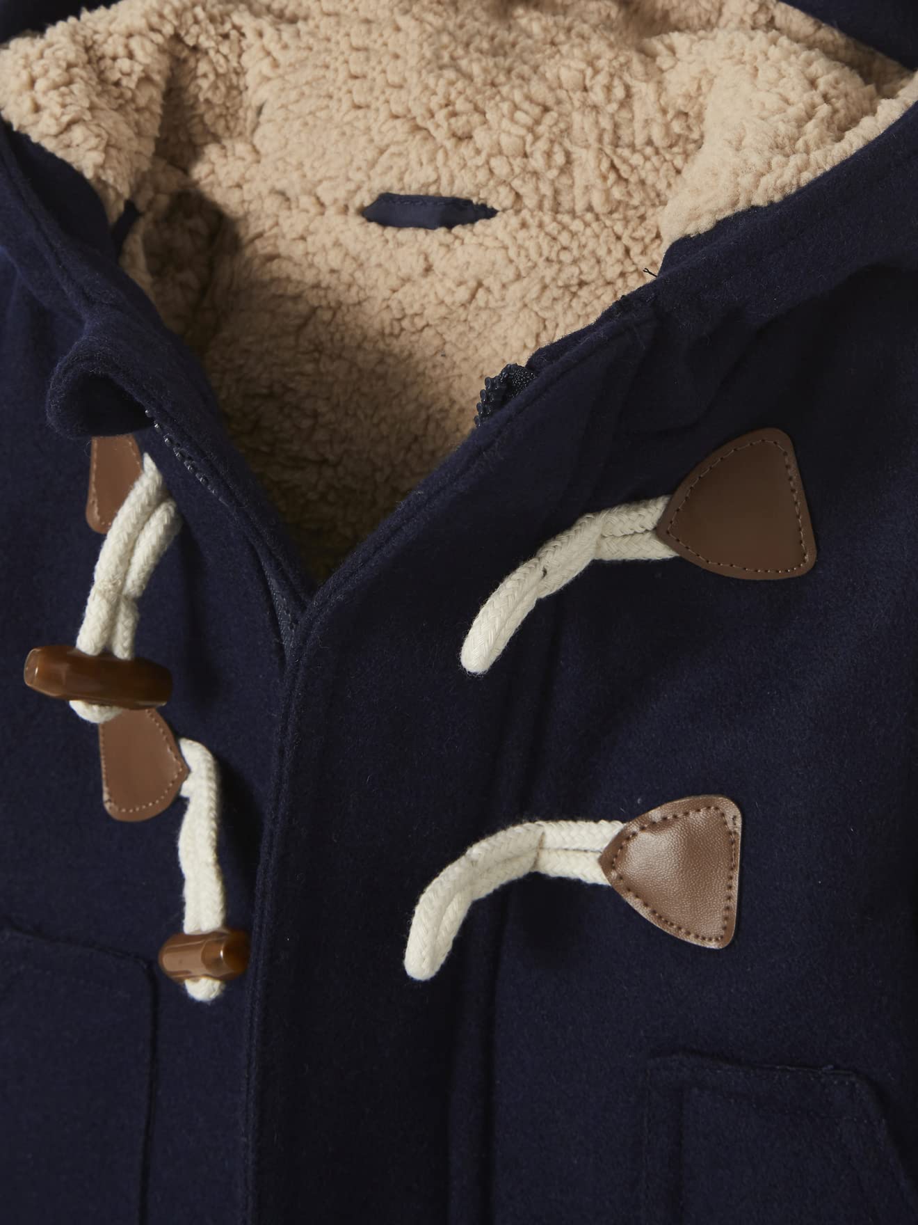 VERTBAUDET Baby Jacke mit Kapuze, Dufflecoat, Recycling-Polyester