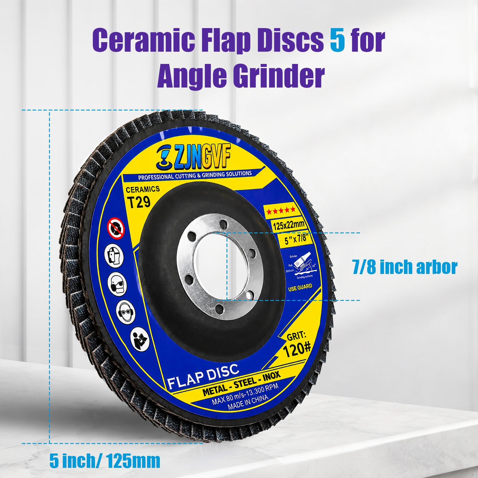 Purple Ceramic Flap Discs - Angle Grinder Abrasives -8