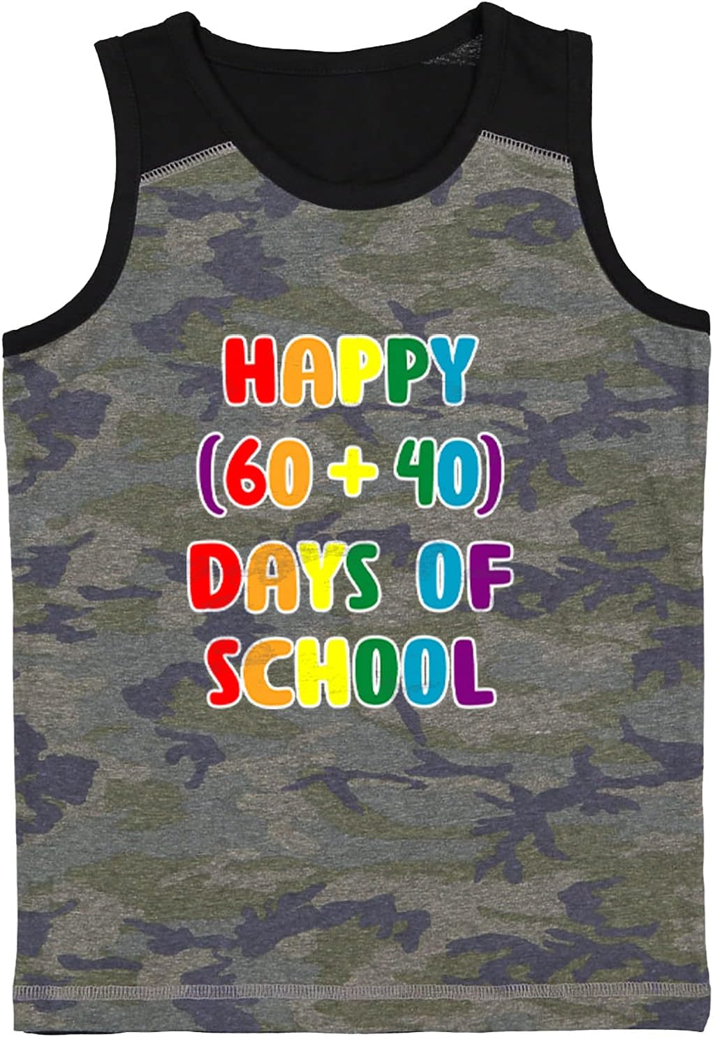 Happy (60+40) Days of School - Youth Contrast Back Tank Top
