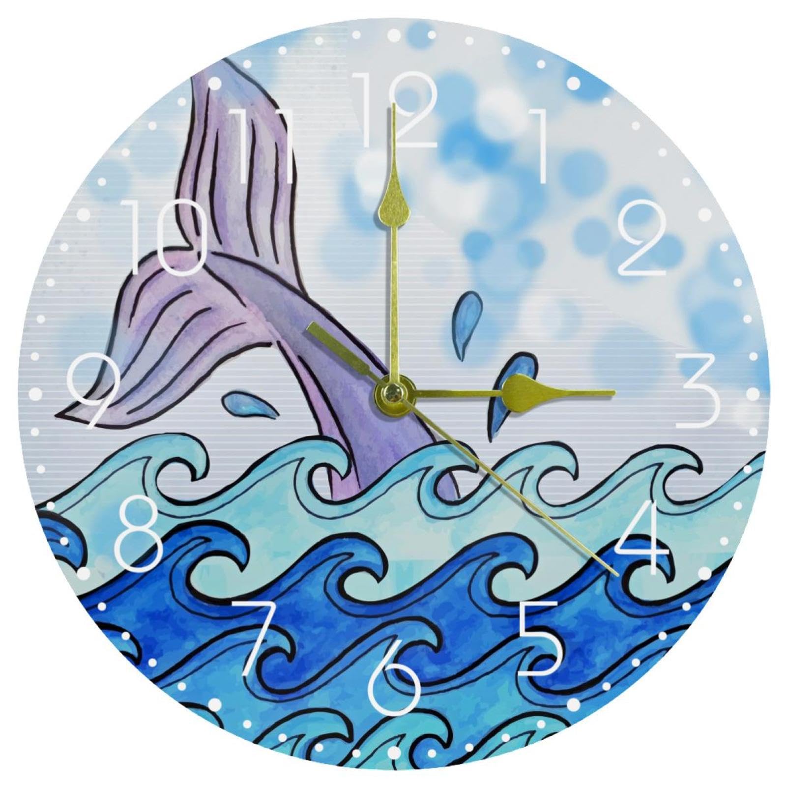 Horloge murale silencieuse sirène en acrylique et quartz pour salon