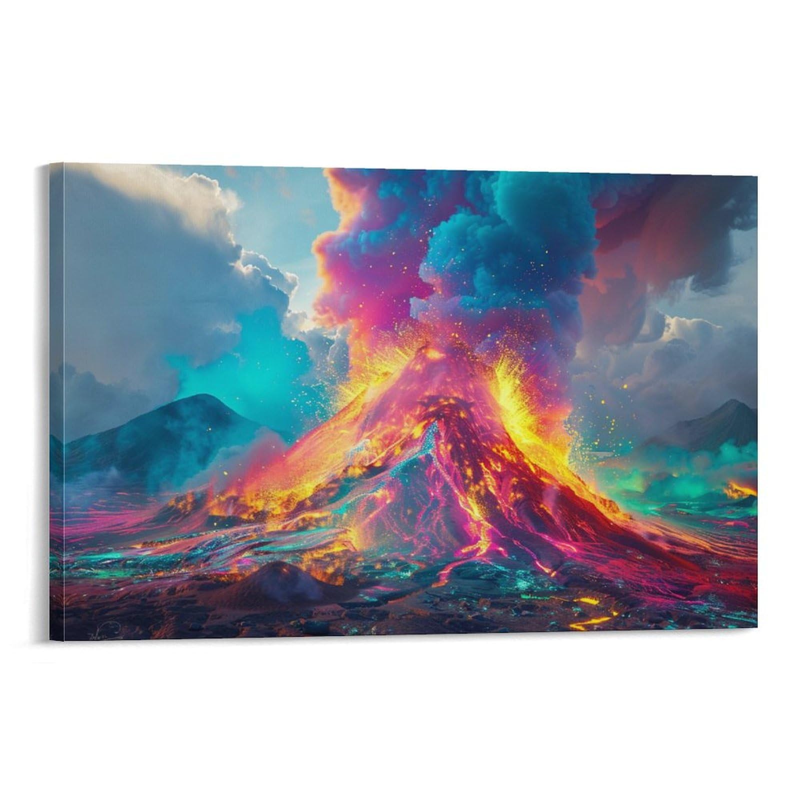 Amazon.co.jp: 絵画 火山噴火インテリア 絵画 壮大な自然の風景
