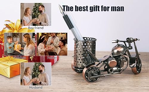 Miniatura 2 de NSMAR Modelo de motocicleta Portalápices Cobre, Artesanía hecha a mano, regalos de motocicleta para hombres, accesorios de motocicleta,