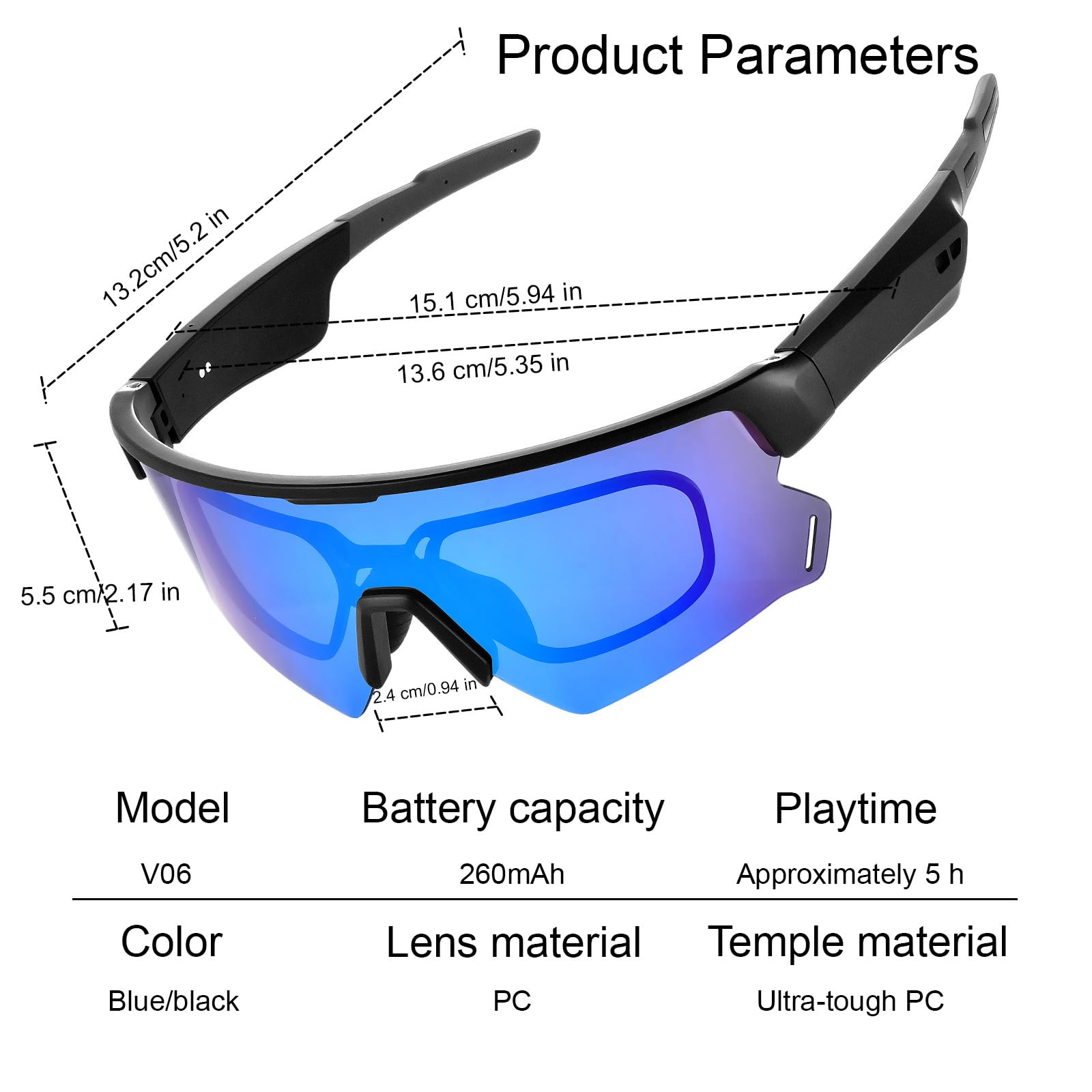 Occhiali intelligenti per ciclismo, occhiali da sole intelligenti con IA | Occhiali Bluetooth aperti - Lenti polarizzate, traduzione in tempo reale in 172 lingue, protezione UV al 100%