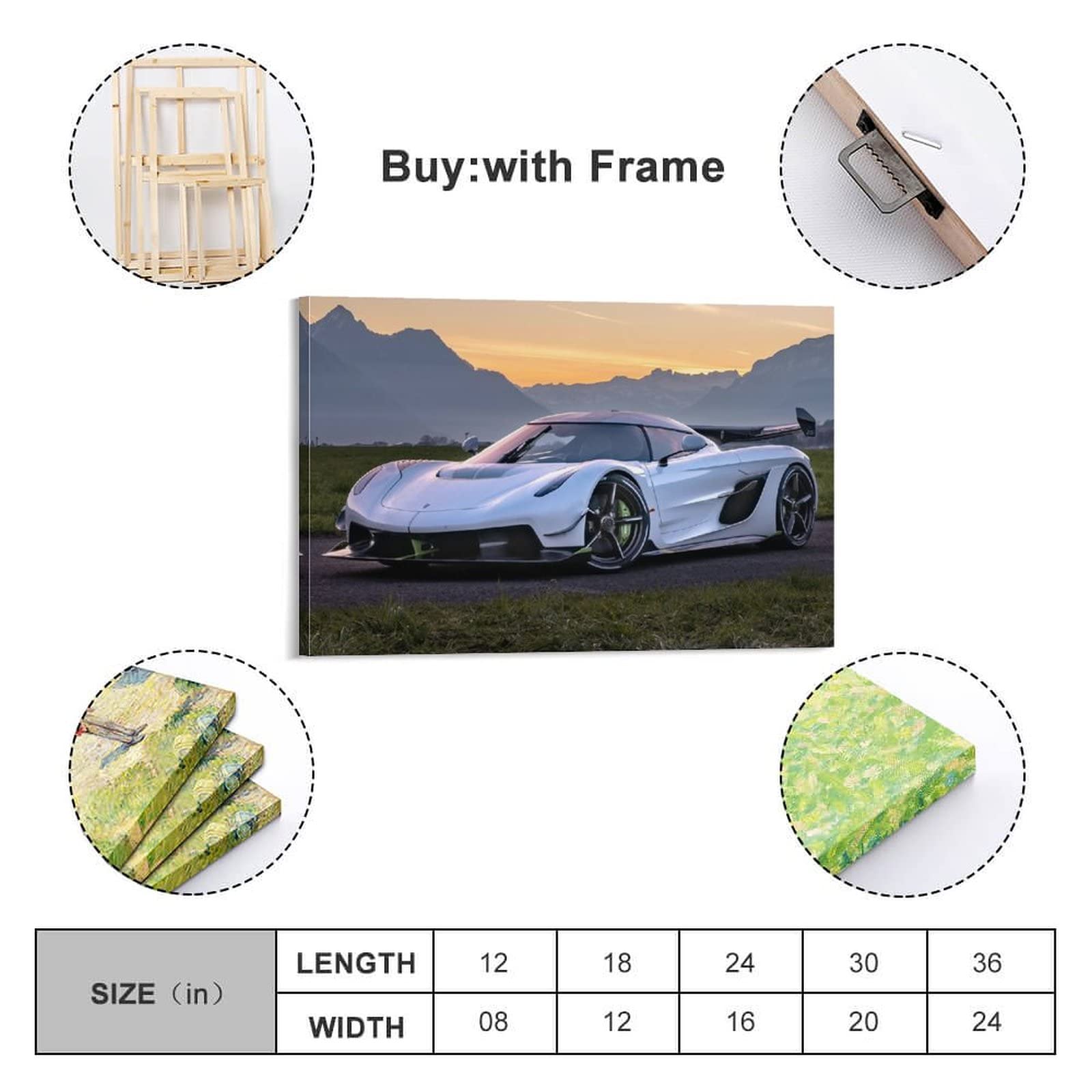 Koenigsegg Jesko Poster 30x45 Cm - Leinwanddruck Für Auto-Fans