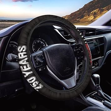 AFPANQZ Auto Steering Wheel Covers Comfort Anti-Slip Safety Stretch-on 14-15 inch, American 250 Years Print Easy Fix Machine Washable Steering Wheel Protection