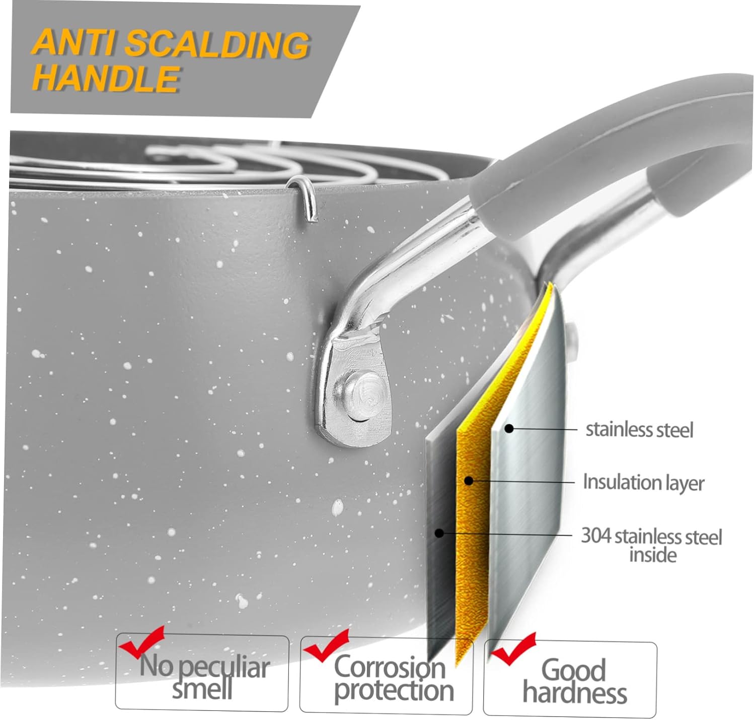 1pc Medical Stone Frying Pot Drainer Rack Non-stick Deep Fryer for Chicken Fish and Fries Compatible Stove Types Easy to Clean Cooking Pan