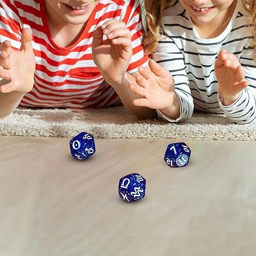 Miniatura 2 de Juego de dados poliédricos de 3 piezas, dados astrológicos, dados coleccionables de 12 caras, dados de constelación, para accesorios de juegos