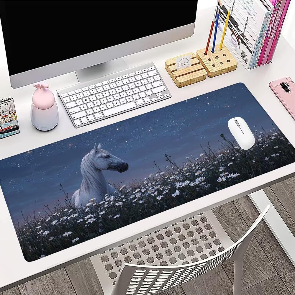 Alfombrilla de Mouse para Juegos, Nero, XXL, Antideslizante, Impermeable, Diseño de animale, Extendido, Grande, 1200x600x3mm, para PC, Laptop, Ufficio, Famiglia d-413