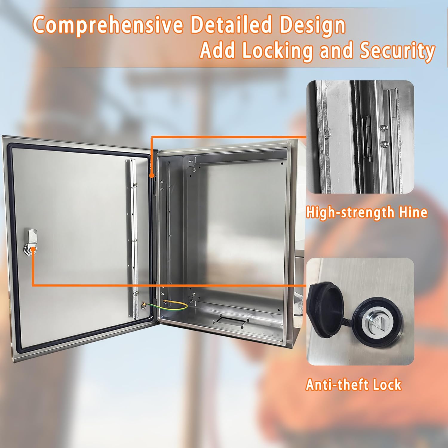 Stainless Steel Electrical Enclosure 12x10x6 Inch NEMA 4X Enclosure 304 Stainless Steel Box IP66 Waterproof and Dustproof Metal Box