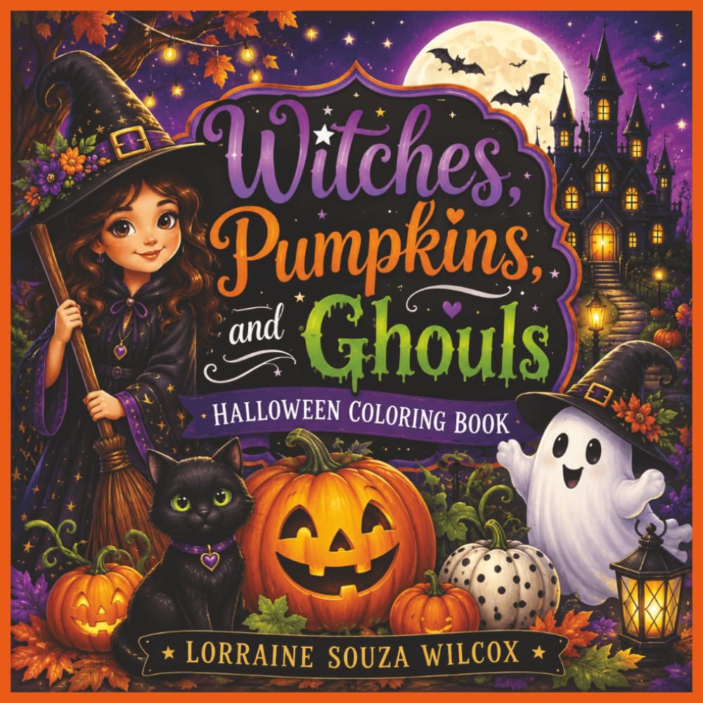 Witches, Pumpkins and Ghouls Halloween Coloring Book
