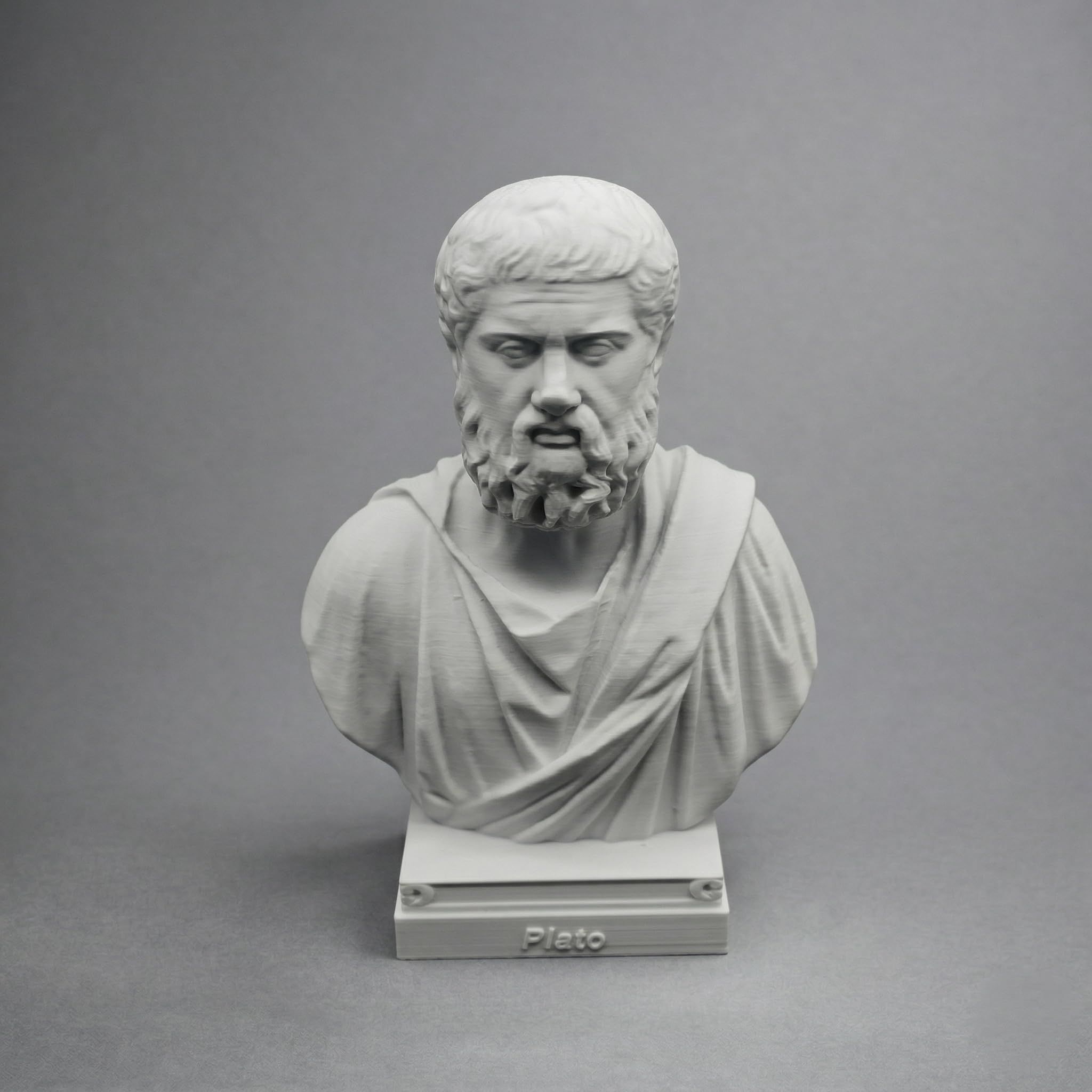 Greek Philosopher Socrates Aristotle Plato Bust Historical Statue Head Sculpture Home Decor Collectible Figurine Desk Table Top Memorabilia (Plato, 4" Hx2.5 Wx2 D)