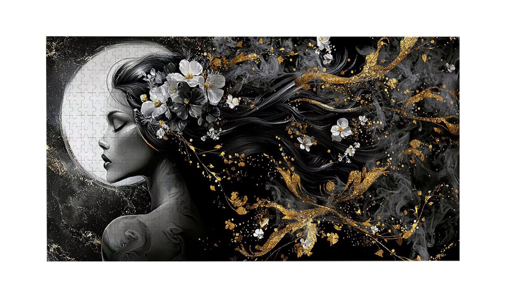 Puzzle de Madera para Adultos 1312 Piezas - Flores de Mujer, Obra de Arte de Juego de Rompecabezas para Adultos, Puzzle de Impresión de Alta Definición Multicolor, Pasatiempo Creativo Regalo b-776