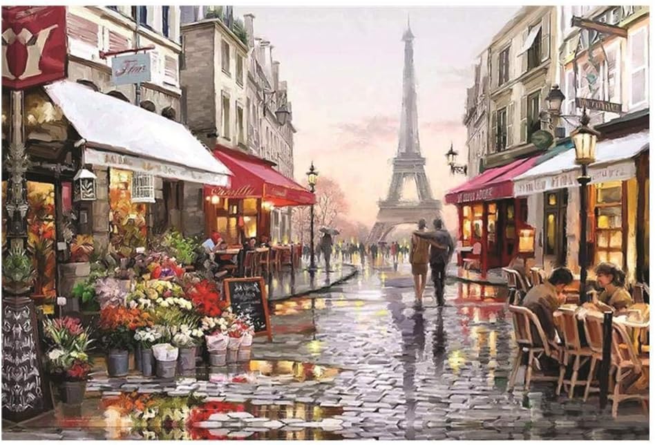 1000 Pieces Jigsaw Puzzles for Kids View Painting for Adults Education Stress Reliever Puzzles Stay at Home (Paris Flower)