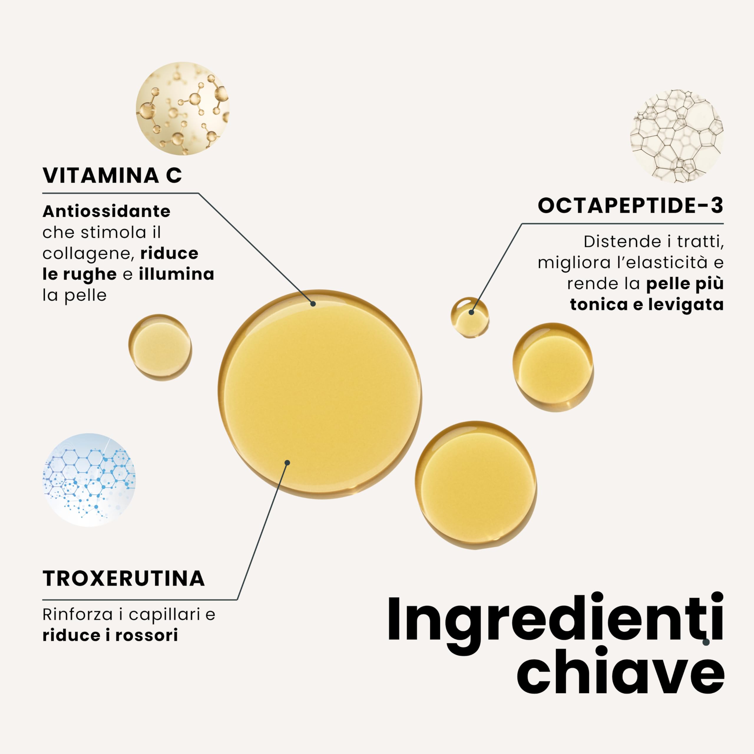 Siero RE.LIGHT | Siero Viso e Occhi Illuminante e Tonificante | con Vitamina C, Acido Ialuronico e Peptidi | Adatto alle Pelli Sensibili | Rende la Pelle più Luminosa, Tonica e Protetta