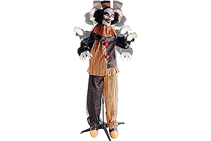 Hourleey Animatronic Halloween Circus Clown Animated Outdoor Decoration