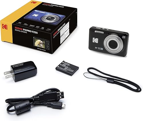 Miniatura 3 de Kodak PIXPRO FZ55 - Cámara digital (negro) + tarjeta de memoria de 32 GB + funda para cámara de apuntar y disparar + monopie extensible + bolígrafo