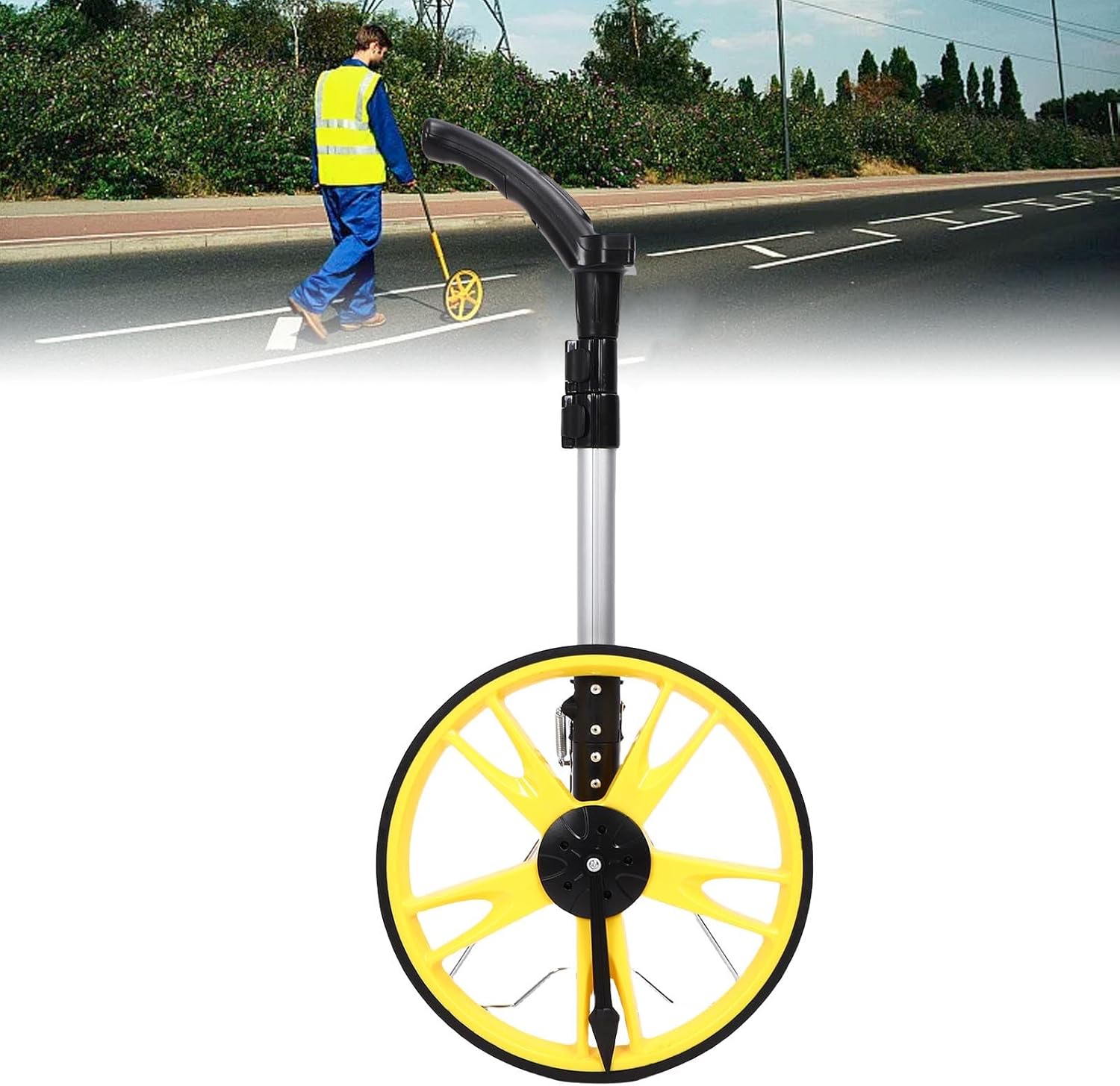 Yinhing Digital Measuring Wheel 9999.9M 9999.9FT High Telescopic Electronic Measuring Wheel With Built In Measure for Accurate Distance Measurement And Easy S Torage