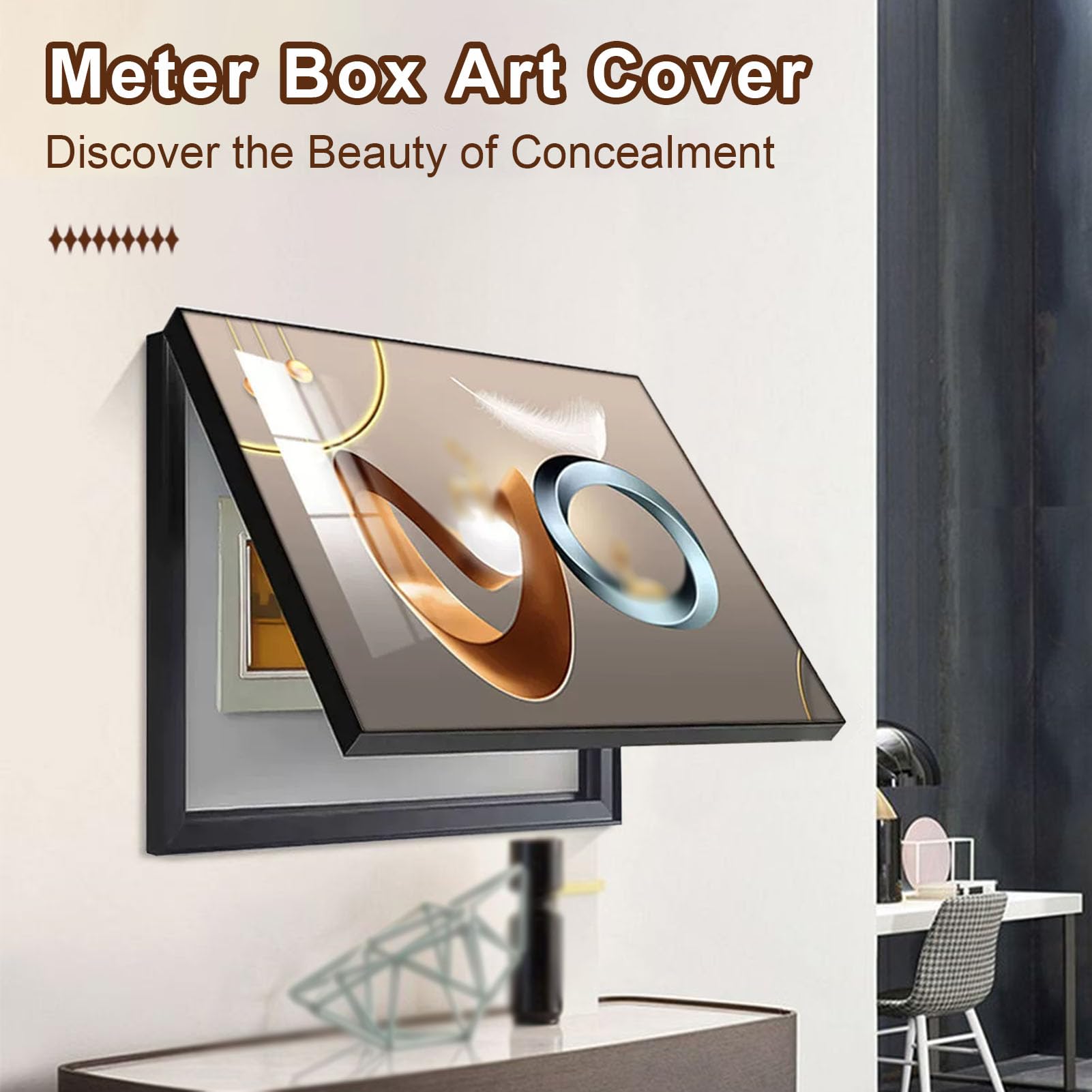 Tapa Cuadro Electrico Cubre, Tapa Cuadro Electrico Decorativos Modernos, Decorativo Caja Medidor Eléctrico, Cubre Pared Pintura Decorativa para Hogar y Oficina D 60x50cm
