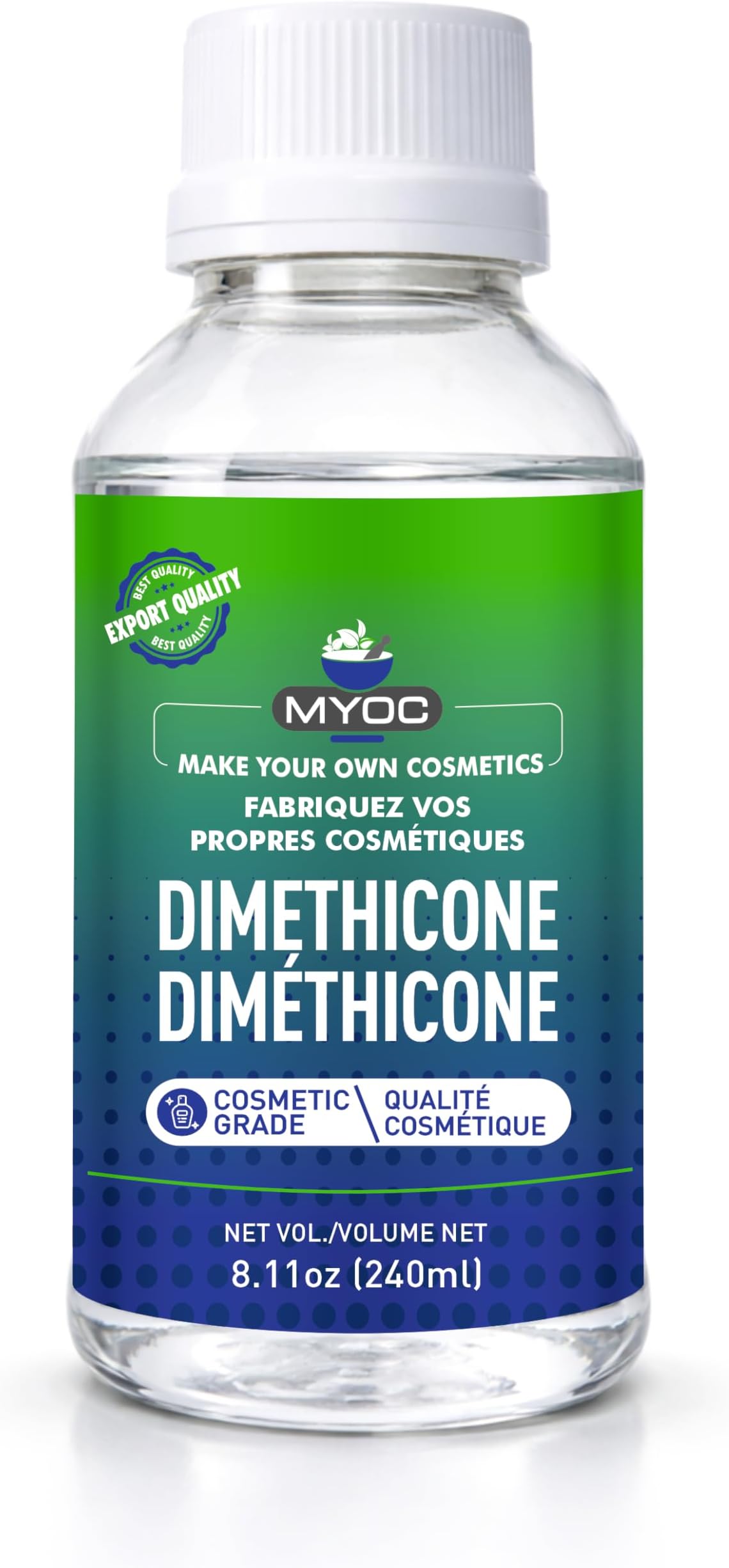 Dimethicone – Cosmetic Grade | Silicone-Based Emollient for DIY Skincare, Haircare & Personal Care Formulations | 8 FlOz / 240ml