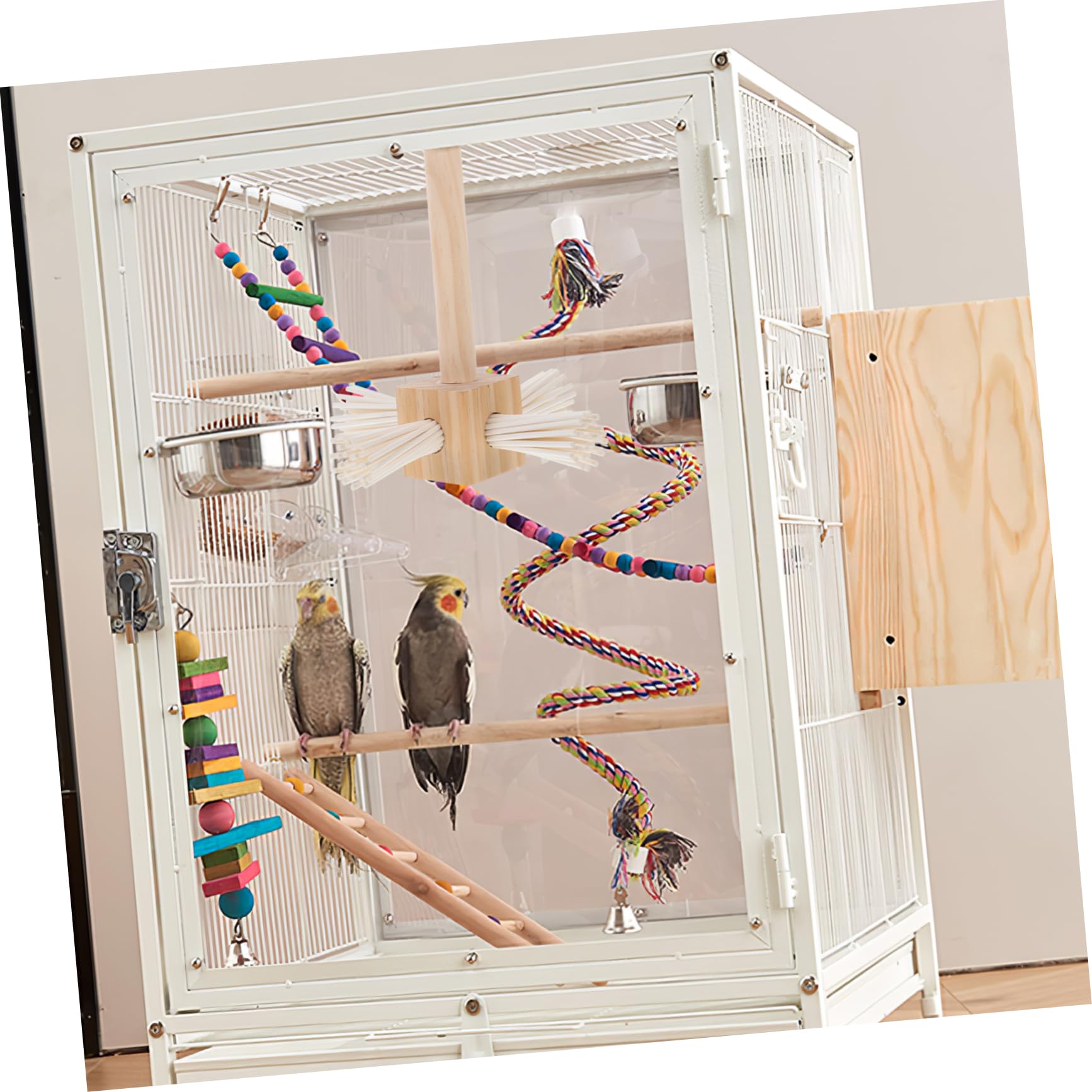 POPETPOP 4 Perchas para Pájaros Soporte para Pájaros Juguete para Loros Percha De Madera Juguetes para Periquitos Jaula para