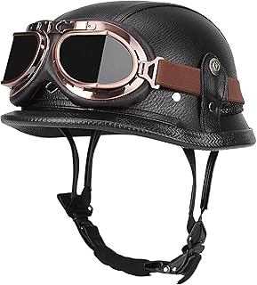 Bomefoi German Style Helmet - Half Face Motorbike Helmets - Half Face Motorcycle Head Protective Gear for Women Men, Scoot...