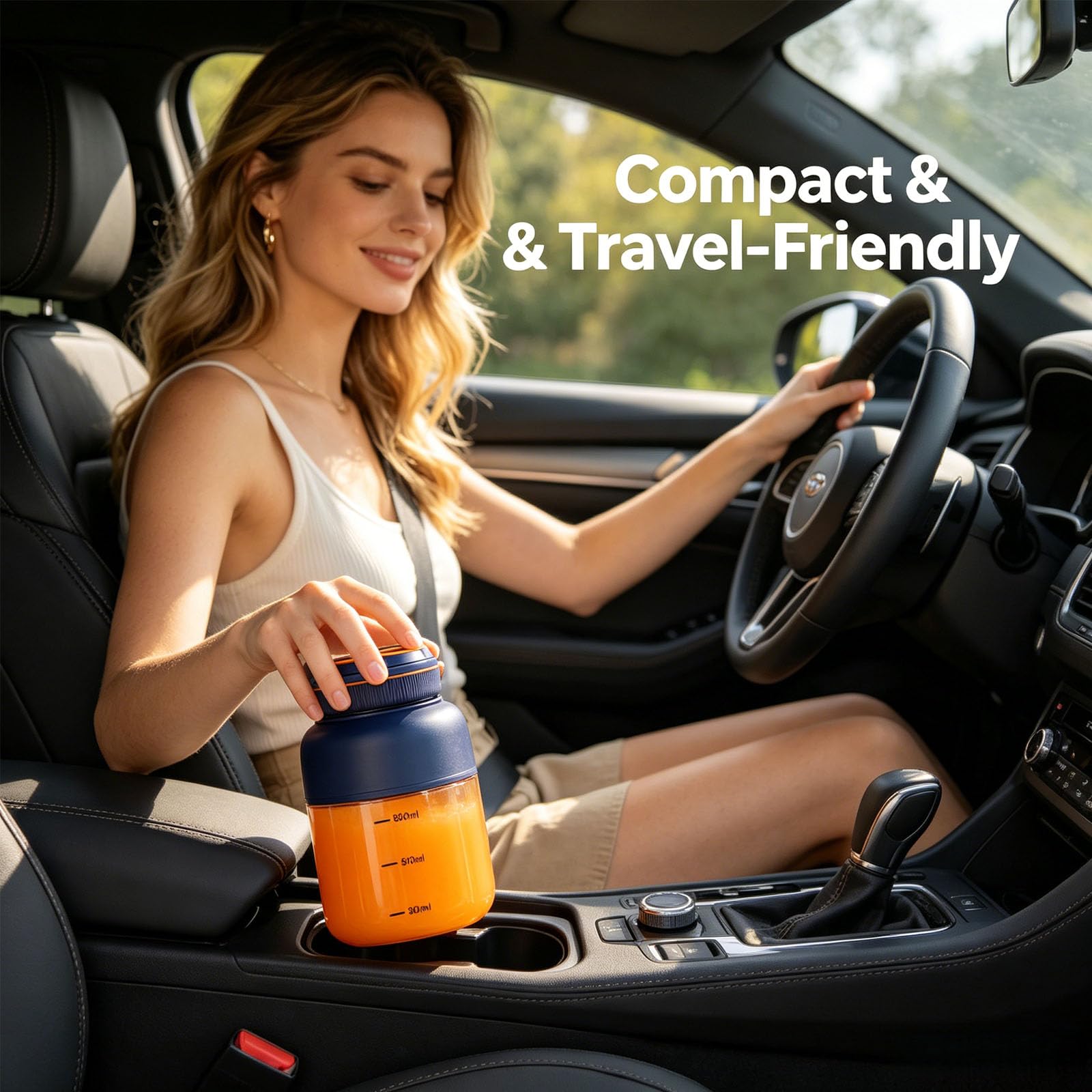 Portable Wireless Juicer Cup, 800ml USB Rechargeable Personal Blender for Smoothies, Shakes & Fresh Fruit Drinks, Travel & Gym Friendly (Blue)