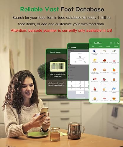 Miniatura 3 de Ataller Báscula inteligente de nutrición alimentaria, báscula digital de cocina con aplicación inteligente para planificación de comidas,