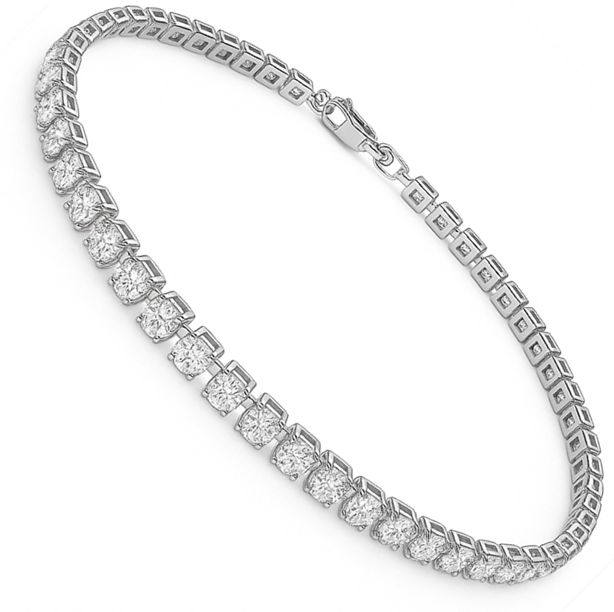 Dada Gioielli - Bracciale Tennis Donna Zirconi da 3 mm Lunghezza 17+3 cm Acciaio Inossidabile Elegante e Resistente, Idea Regalo Donna