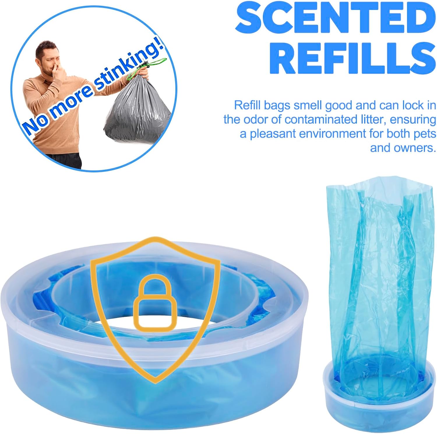 Diaper Pail Refills for Diaper Genie Pails,Expressions,Elite and Complete Pail, 4 Pack Diaper Pail Refill Bags Compatible with Litter Locker II,Plus,Design, Baby Diaper Pail Refills for Angelcare