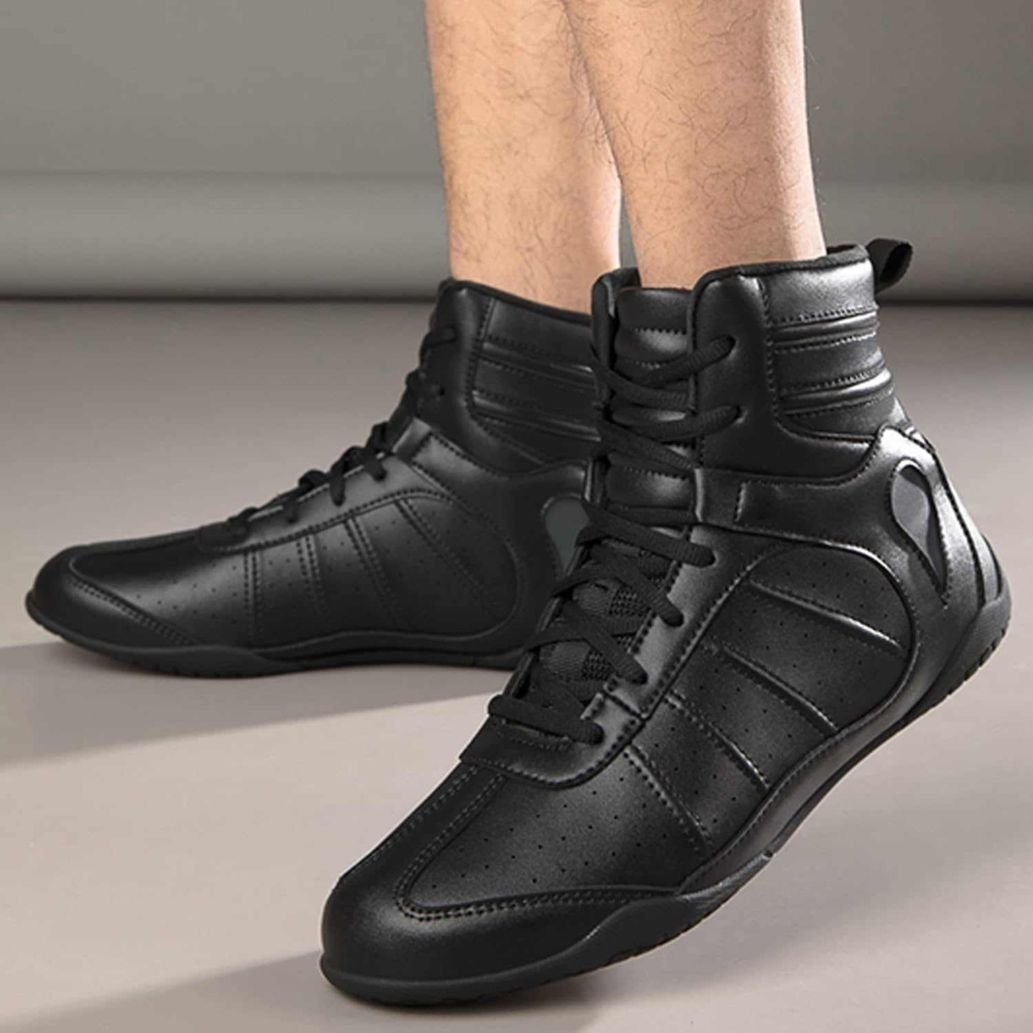 Scarpe Da Wrestling E Boxe High Top – Suola In Gomma Anti-scivolo, Supporto Caviglia, Uomo E Donna - 2