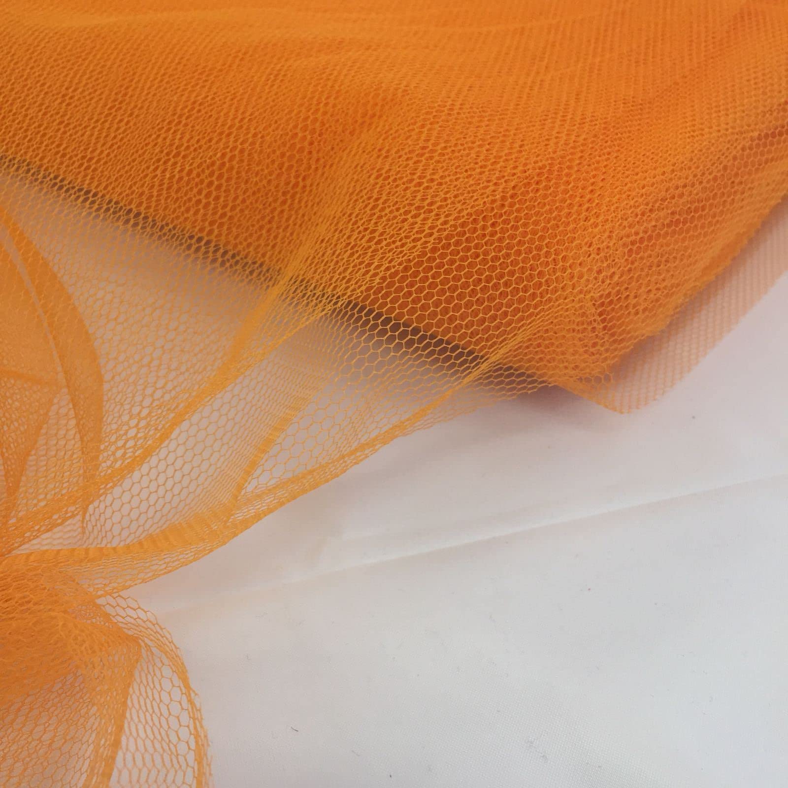 Orange Dress Net 140Cm Tulle, Dancewear, Bridal, Veil, Fancydress, Door Bows (Per Metre) (Orange)