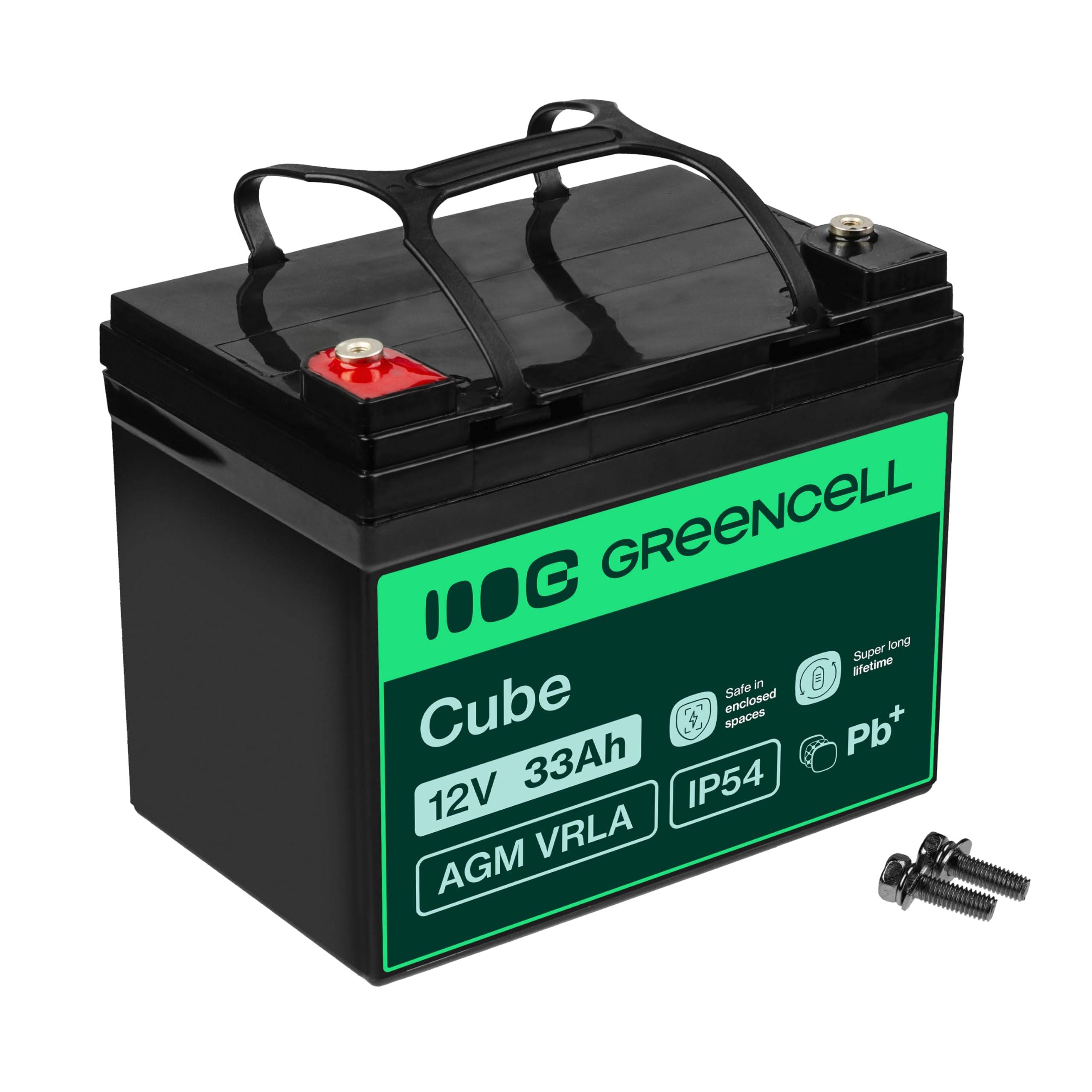GreenCell® Batteria AGM 12V 33Ah al piombo accumulatore sigillata VRLA Senza manutezione ricaricabile Batterie di ricambio ermetica | Fotovoltaico | Barca | Sedia a rotelle | Solari | Camper | Camping