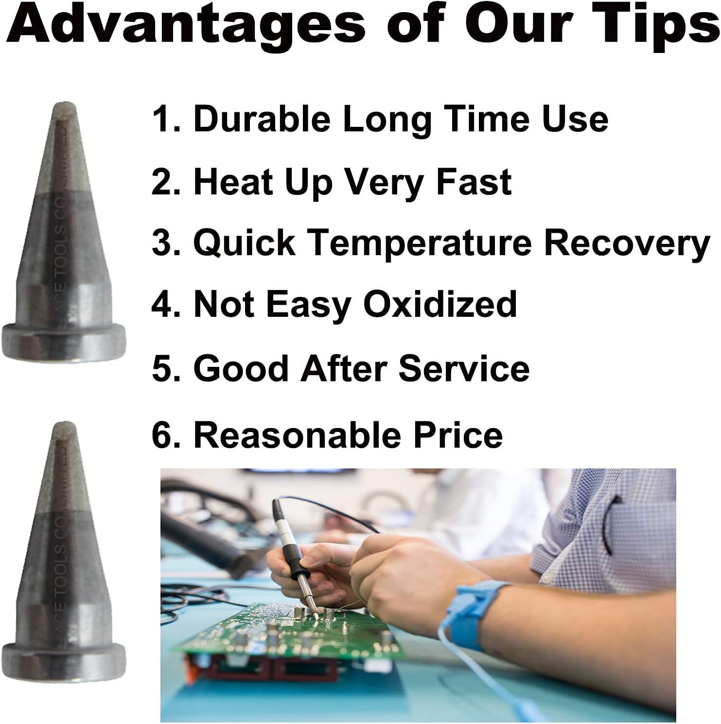 LTAA Bevel Single Flat 0.062" / 1.6mm Soldering Tip for WXP80 WSP80 WP80 WP120 MPR PE75 TCPS WSFP8 WD1000 WSD81 WSD121 WR2002 WR3000M WS81 WD2000 ACE Brand Solder Iron Tips (20)