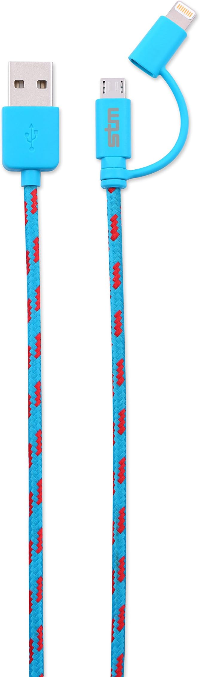 STM Elite Cable, Braided 2-in-1 Lightning & Micro USB Cable (1m) - Blue (stm-931-096Z-20)