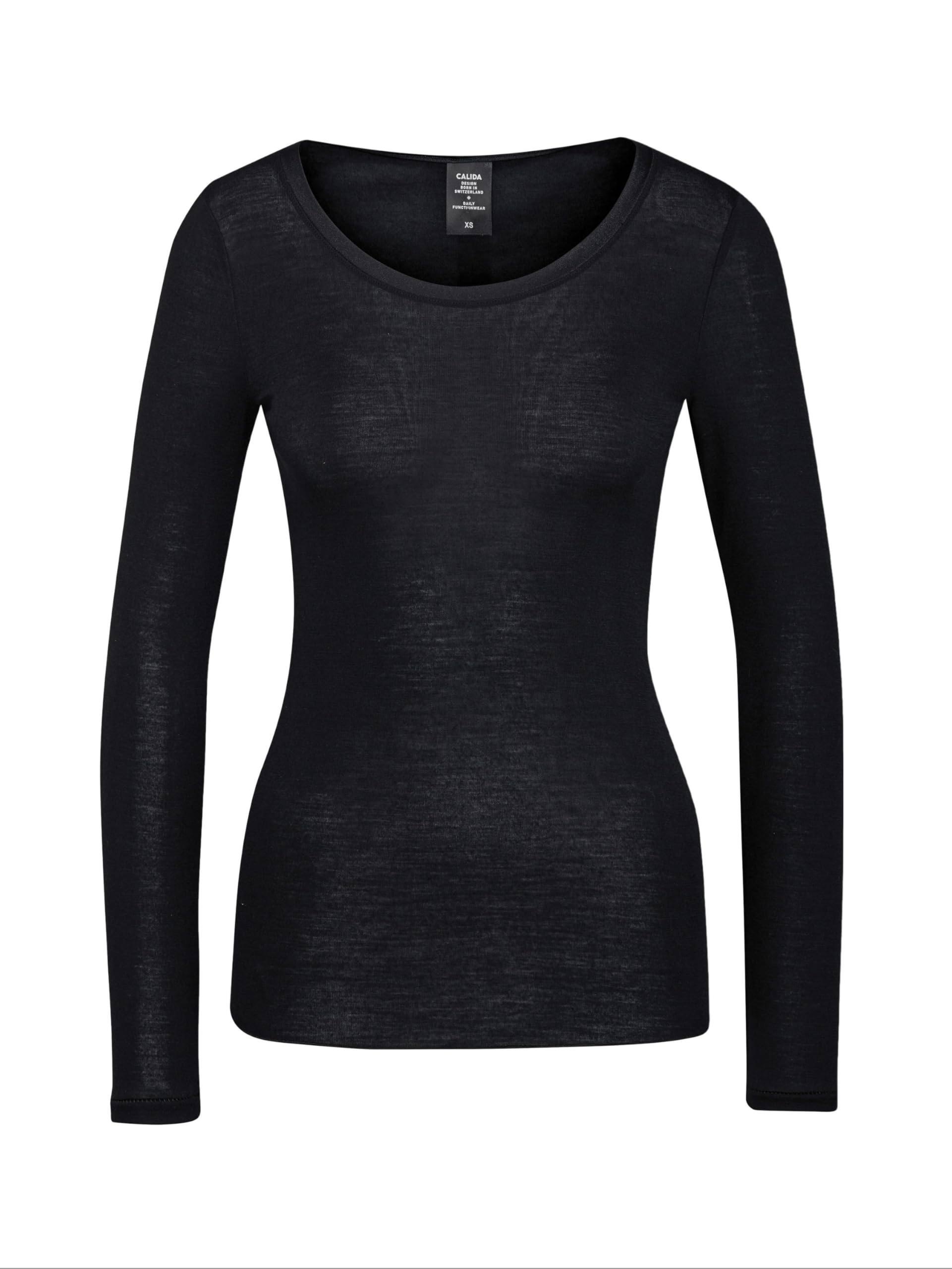 CALIDA True Confidence Langarmshirt Damen | aus Wolle-Seide, Feinripp, temperaturausgleichend, geruchshemmend