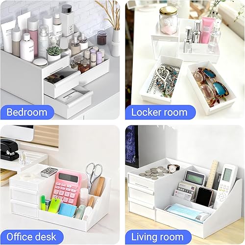 Miniatura 4 de Organizador de maquillaje con cajones, organizador de cosméticos para tocador de baño, organizador de maquillaje de gran capacidad para cuidado de