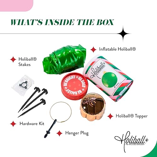 Miniatura 6 de Holiball Adorno inflable de vacaciones, uso en interiores y exteriores, reutilizable y apto para almacenamiento, la mejor decoración navideña, 18