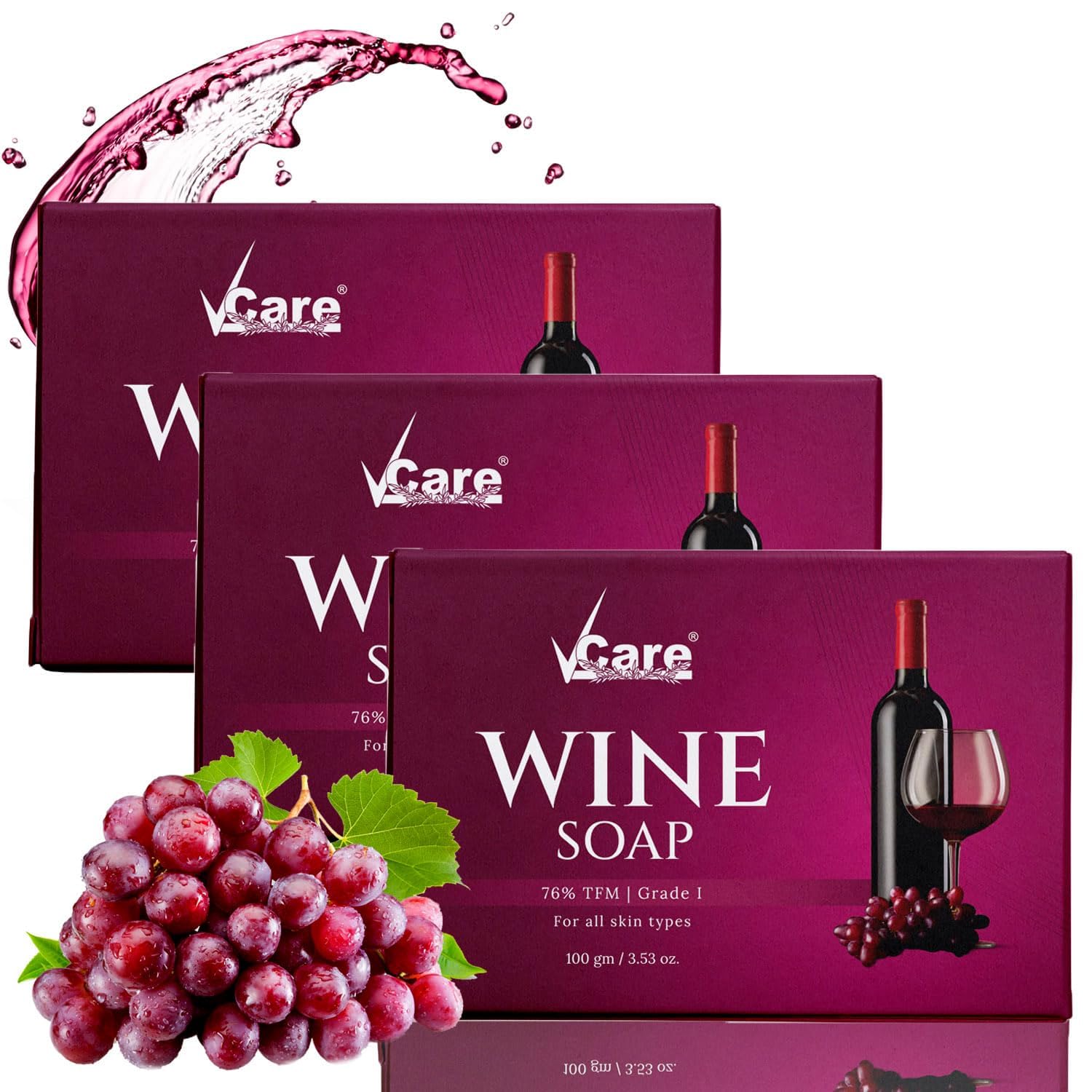 Buy Vcare Red Wine Soap for All Skin Types Redwine Bathing Bar Deep